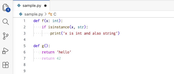 Pylance�͐�قǂ̃R�[�h�͓��B�s�\�Ƃ͌��Ȃ��Ă��Ȃ��悤��