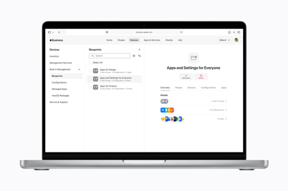 Apple Business��Blueprints�@�\��ʁi�񋟁FApple�j