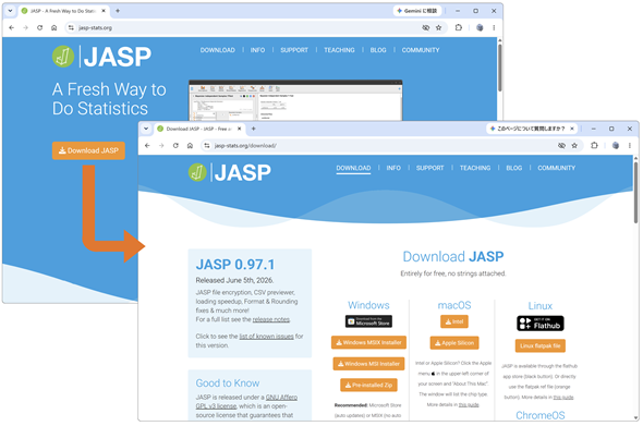 JASP�̃C���X�g�[��