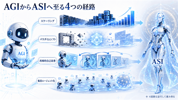 �_����������AGI����ASI�ւ�4�̌o�H���C���[�W���������́i�{�e�̓��e����ɕM�҂�AI�ō쐬�j