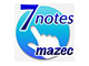 バックアップ機能が付いた「7notes with mazec（J） for Android」