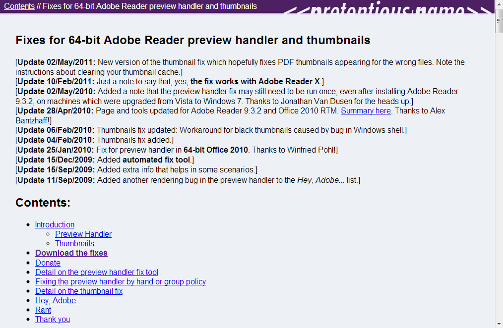 uFixes for 64-bit Adobe Reader preview handler and thumbnailsvƂ\tg_E[hĎsi摜jBsƁi摜Eĵ悤ȉʂ\̂ŁAíu32-bit AppIDv̗ɁuVALUE IS INCORRECTvƕ\Ă̂mFāuApply FixvNbNBIʂ