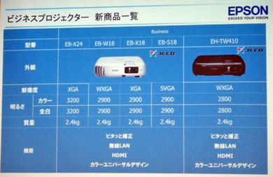 エプソン、10万円切るビジネスプロジェクター5機種 - ITmedia 