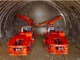 山岳トンネルのロックボルトを自動打設、モルタル供給装置を一体化