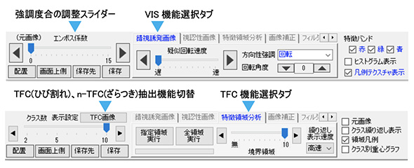 VIS&TFCの画面操作部イメージ