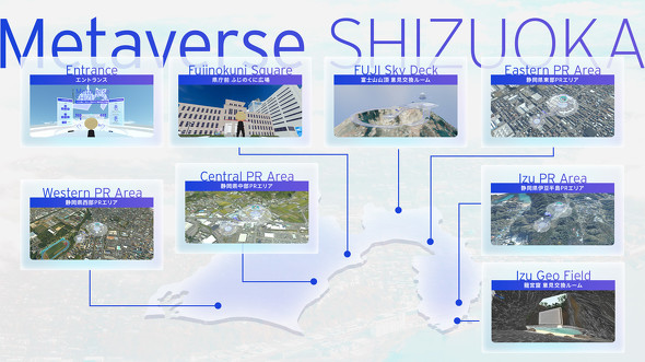 Metaverse SHIZUOKAの8つの空間
