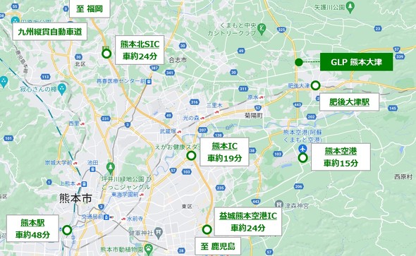「GLP 熊本大津」周辺図