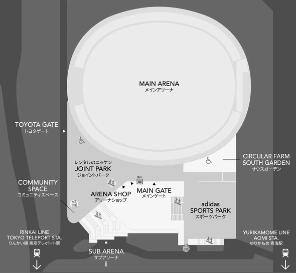 �uTOYOTA ARENA TOKYO�v�̎{�ݑS�̃}�b�v