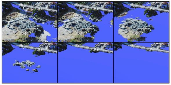 3�������f���ɐ��ʂ��d�˂�CG�A�j���[�V�����i���ォ��E���֑J�ځj