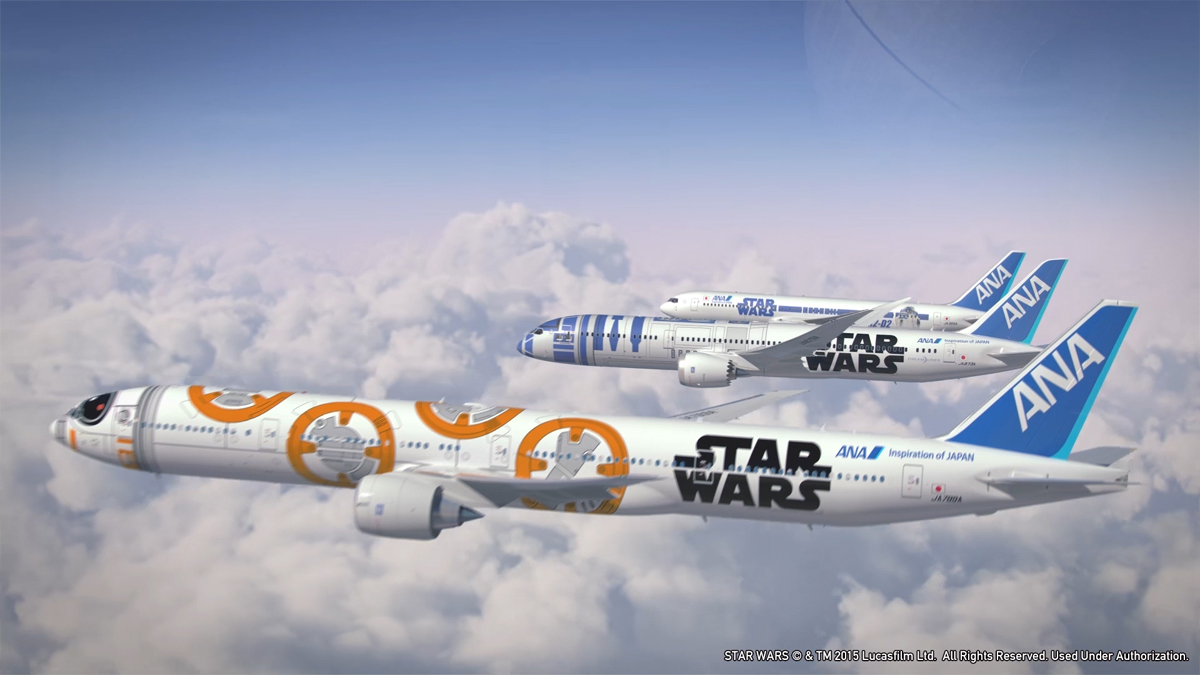 R2-D2」「BB-8」が空を飛ぶ ANA「スター・ウォーズ」特別機、10月就航 