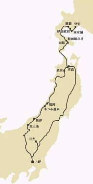 3泊4日コースの路線図（出典：「TRAIN SUITE 四季島」公式サイト）