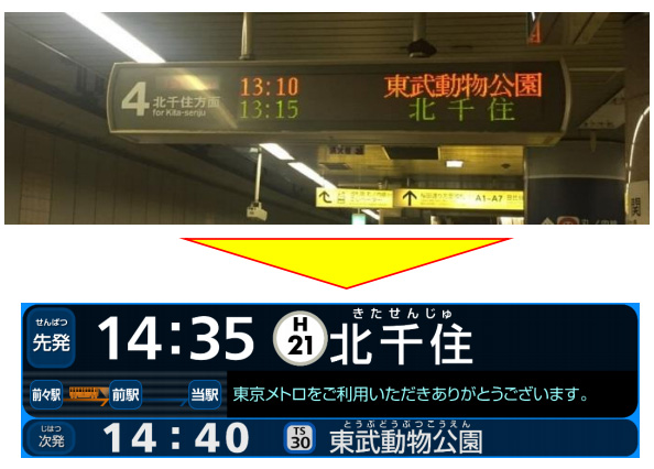 東京メトロ、行き先表示器を一新 LEDから液晶に変更、情報量アップ
