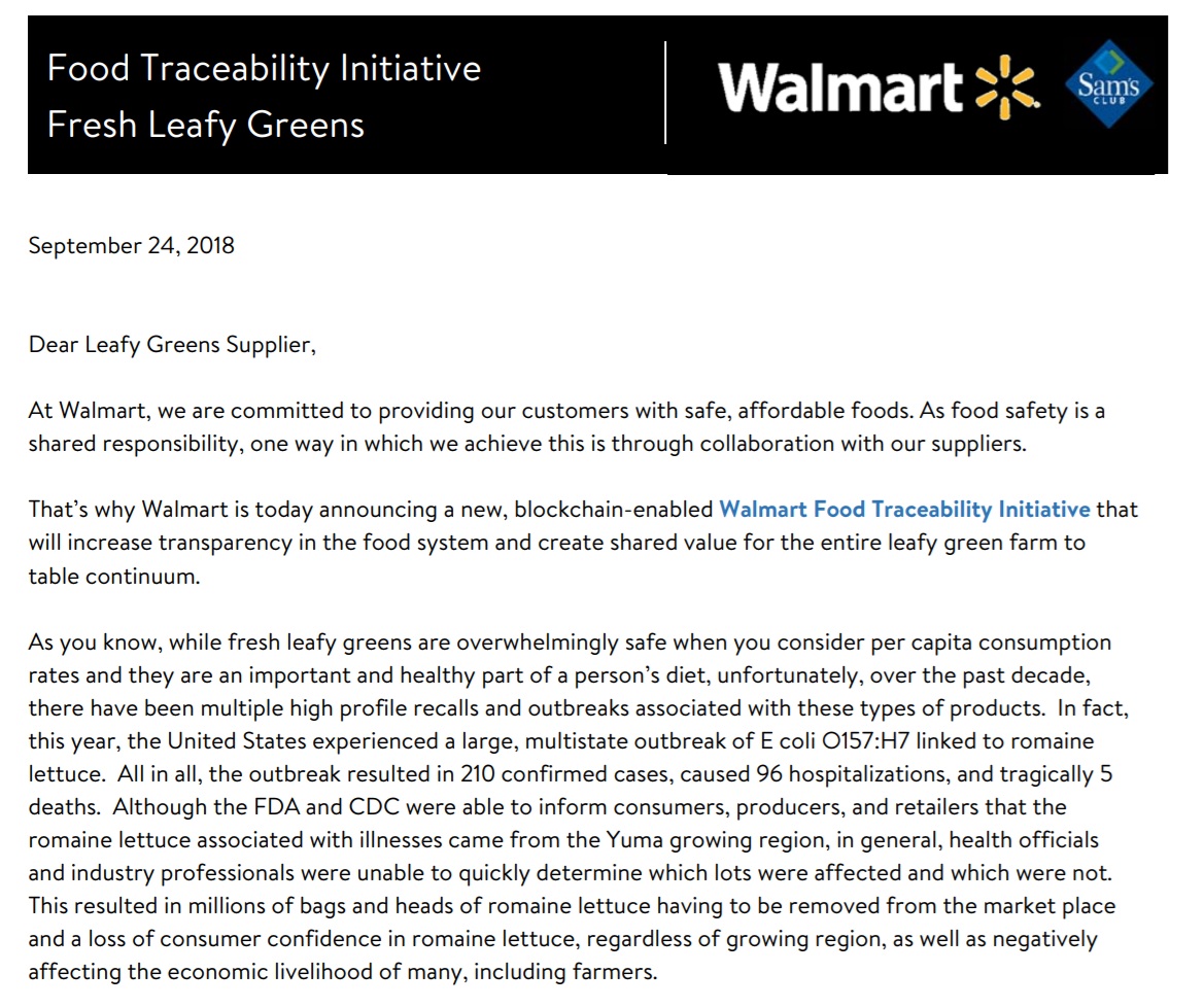 米小売大手walmart 野菜などの管理にブロックチェーン導入へ 大腸菌対策で 供給経路をすぐに把握 Itmedia ビジネスオンライン