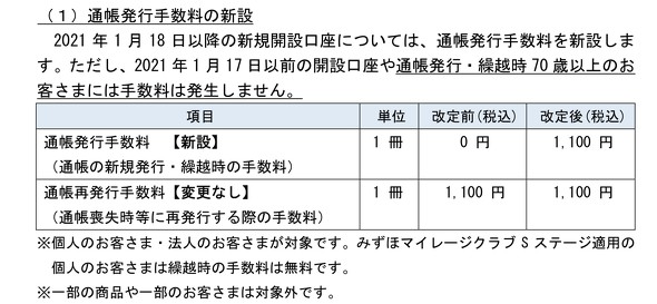 みずほ銀行が通帳有料化 70歳未満は1冊1100円 Itmedia ビジネスオンライン