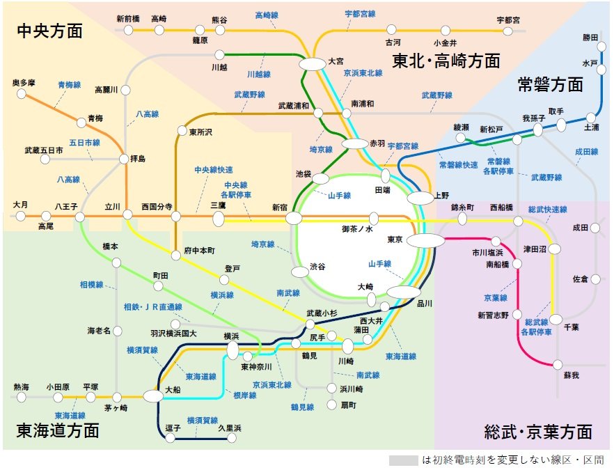 JR東日本　終電時間繰り上げ最大37分　首都圏17路線で実施へ