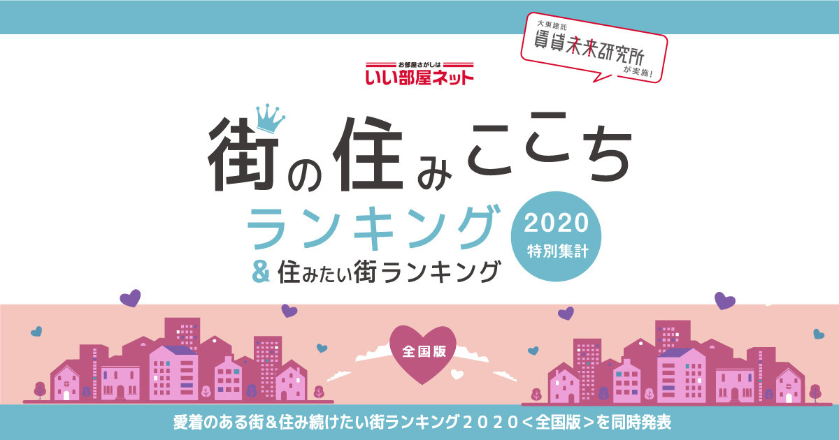 全国の愛着のある街、住み続けたい街ランキング　1位は兵庫県の？