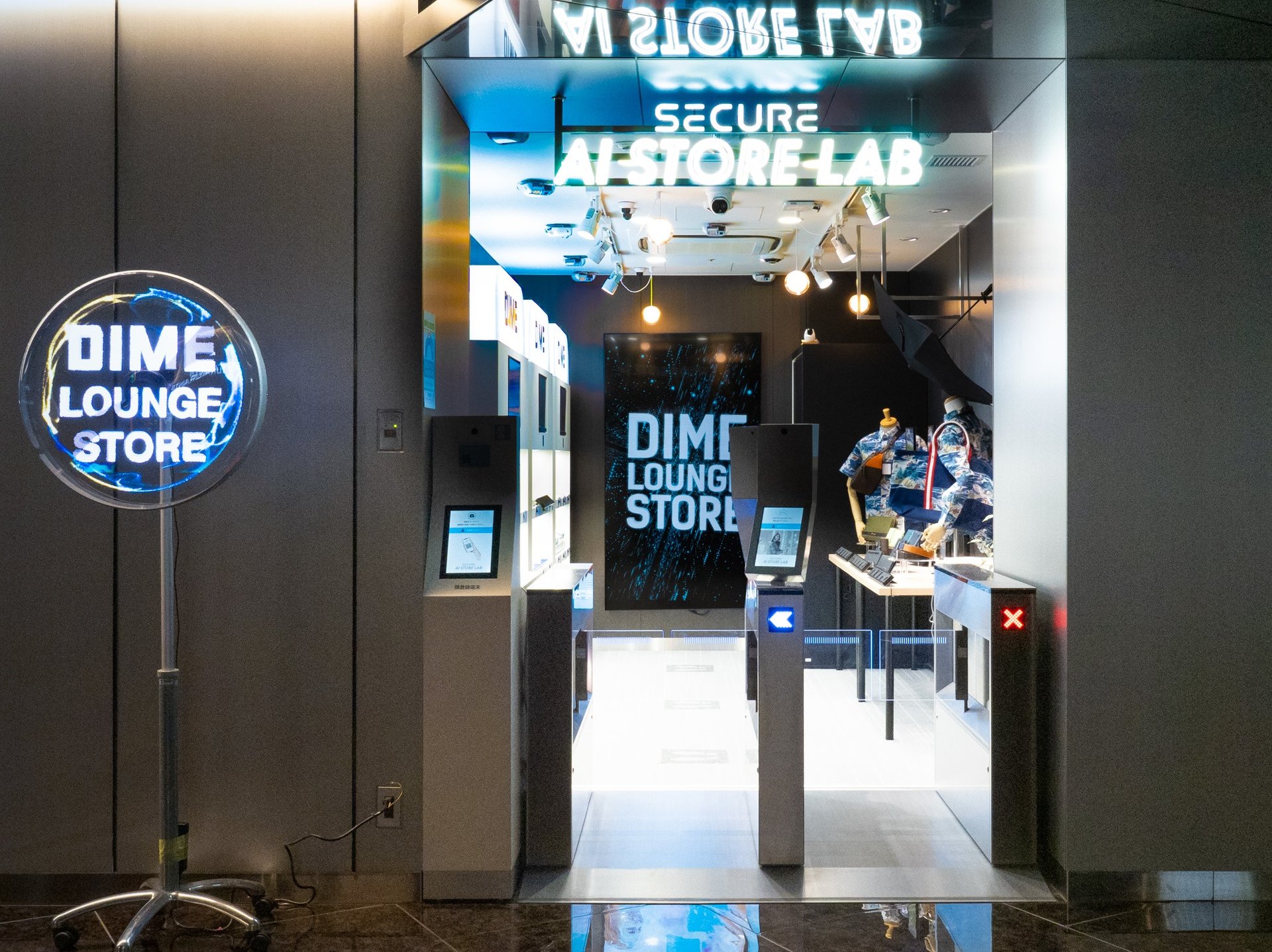 未来型のAI無人店舗「DIME LOUNGE STORE」が新宿に開業　マスクのまま顔認証し入店可能