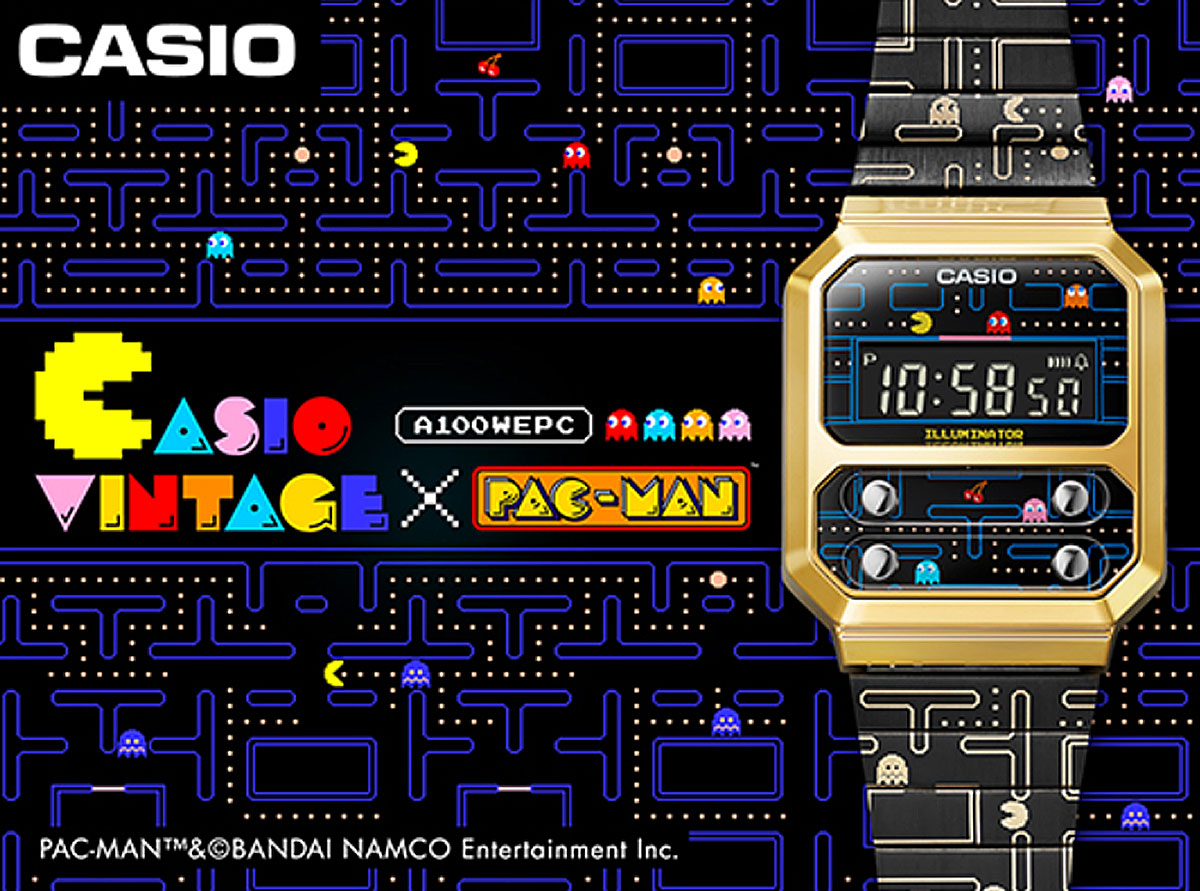 カシオ、「パックマン」とコラボした腕時計を発売　レトロなゲーム画面を再現