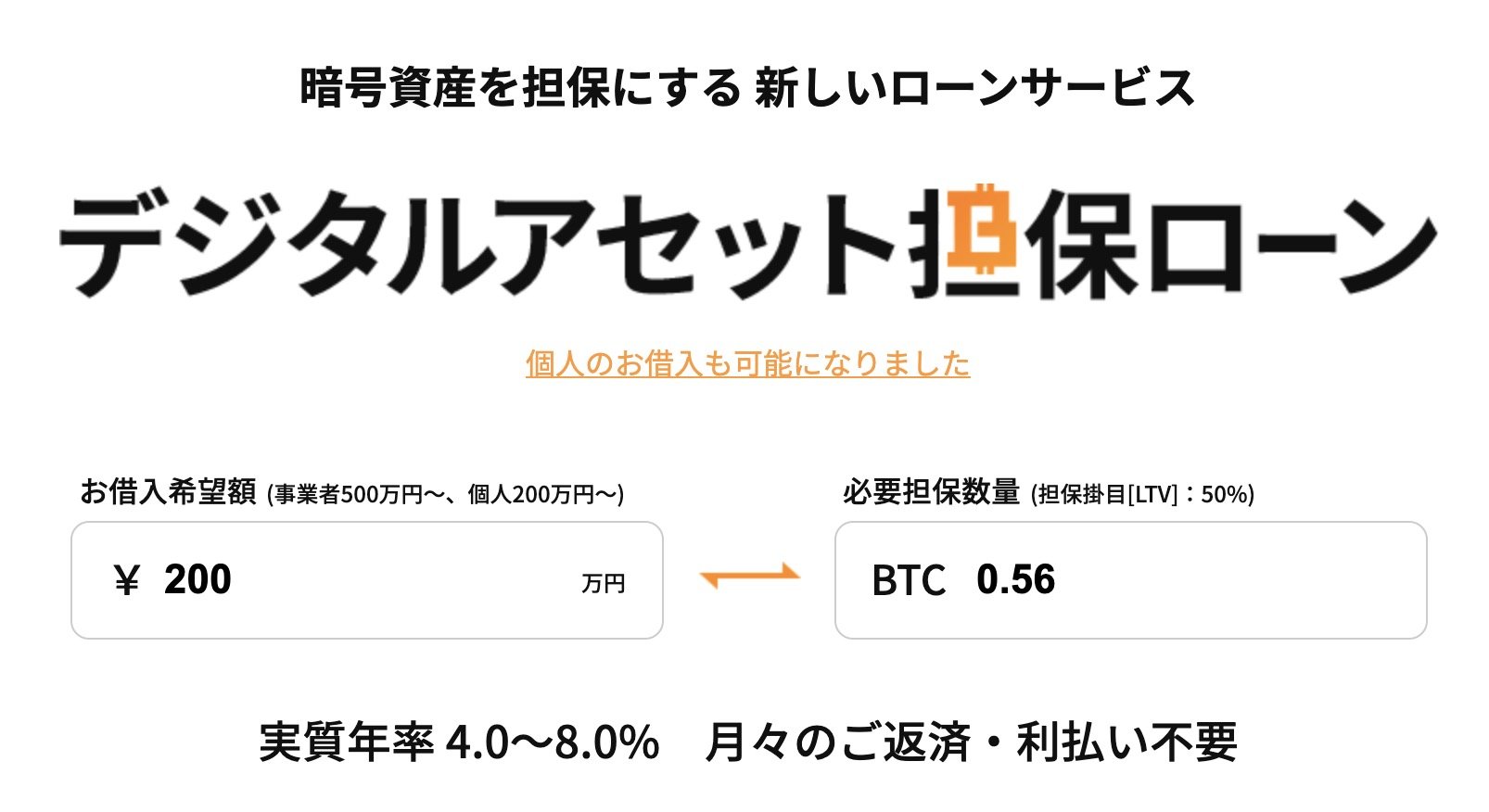 ビットコイン担保ローン 個人向けに提供開始 Fintertech Itmedia ビジネスオンライン