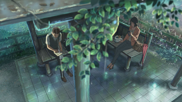 秋月孝雄と雪野百香里　(c)Makoto Shinkai / CoMix Wave Films