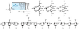 図4　GuGaplexing方式で24個のLEDを制御する場合の回路構成