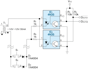 図12個のスイッチの状態を検知する回路