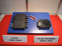 写真2　「フルSiC-IPM」のサイズ比較