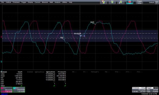 図7　信号の反射とスリューレイトの計測