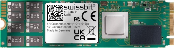 SwissbitのNVMe PCIe-SSD「N-30m2」シリーズ。同シリーズには、高耐久性が求められる用途向けに疑似SLCモードをサポートする「N-36m2」が用意されている