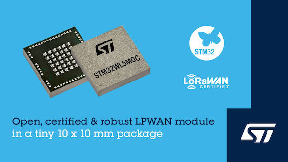 長距離IoT通信向けSiP「STM32WL5MOC」
