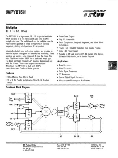}2FTRWVLSI Data Book 1984NxłBŽʂ́A16bitMSP OUTɏo͂邪A16bitY IN/LSI OUTɖ߂ƂƖʓ|ȎdlmNbNŊgn