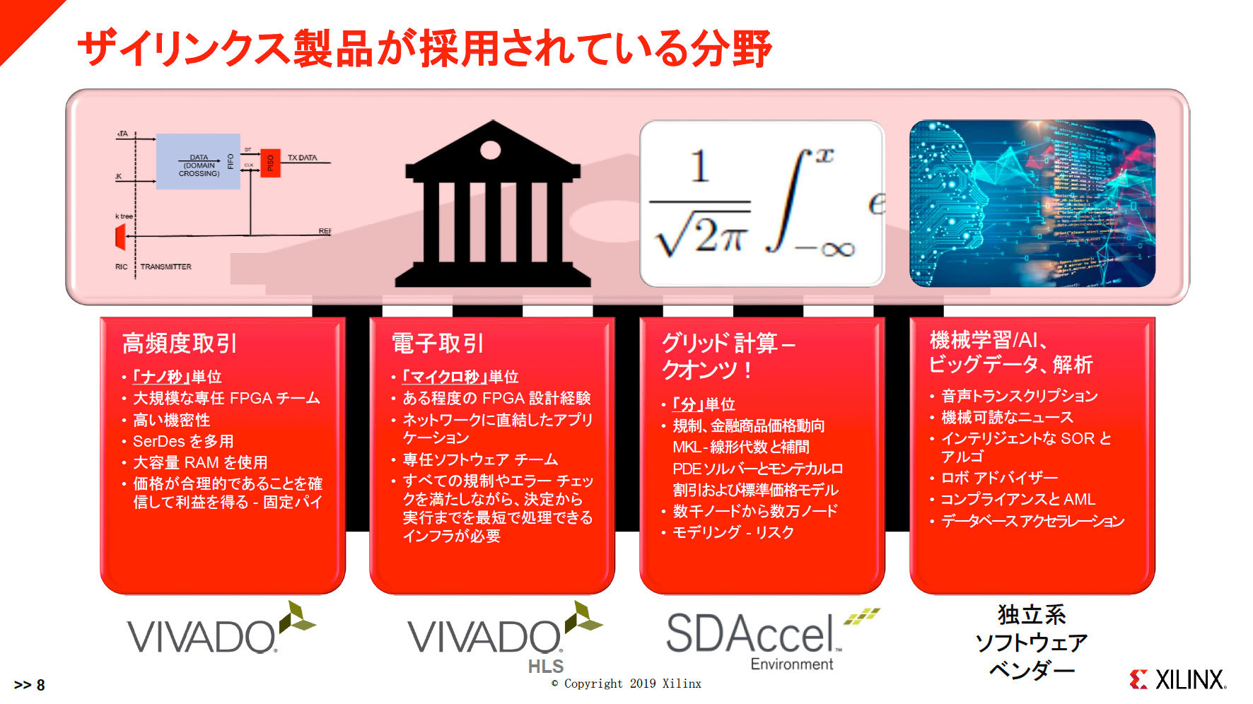 Xilinx、日本の金融市場への拡販を強化：金融業界でのFPGAの利点を強調 