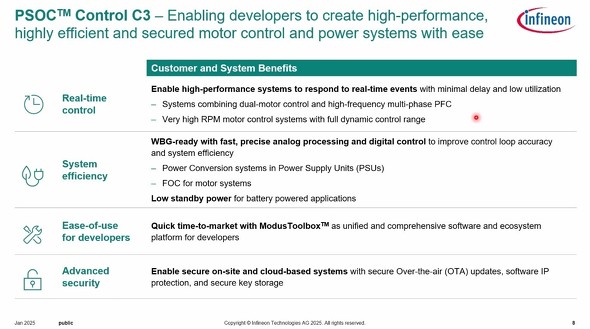 PSOC Control C3̊TvmNbNŊgn oFInfineon Technologies