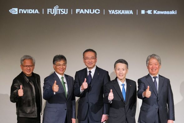 ������NVIDIA�n�ƎҌ�CEO��Jensen Huang���A�x�m�� ��\������В�CEO�̎��c���m���A�t�@�i�b�N��\������В���CEO�̎R���������A����d�@ ������s�����̏��쏹�����A���d�H�� ��\������В����s�����̋��{�N�F��