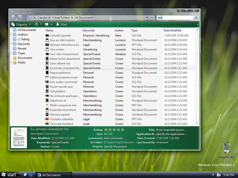 Windows Vista 1̃XN[VbgBuAll Documentsv