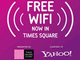 Yahoo!、タイムズスクエアで1年限定の無料Wi-Fiサービス開始
