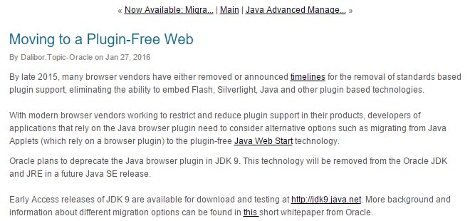 Oracle Java 9でブラウザプラグインを廃止へ Itmedia エンタープライズ