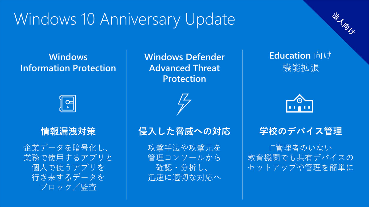 Windows10 Anniversarył́AWindows Information ProtectioniEnterprise Data ProtectionjAWDATPȂǂ̃ZLeB@\pӂĂ