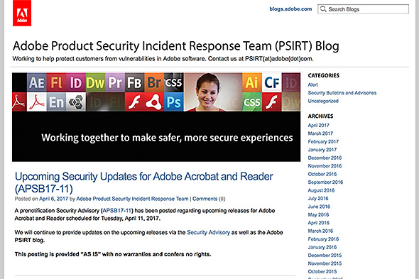 Adobe Product Security Incident Response Team (PSIRT) Blog