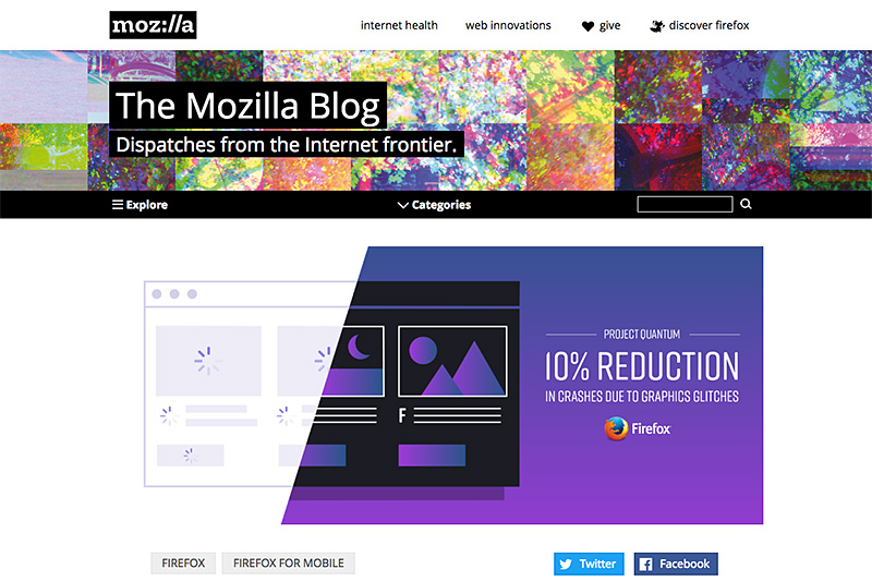 The Mozila BlogProject QuantumɊւLqSB̐ʂȂǂ񍐂Ă