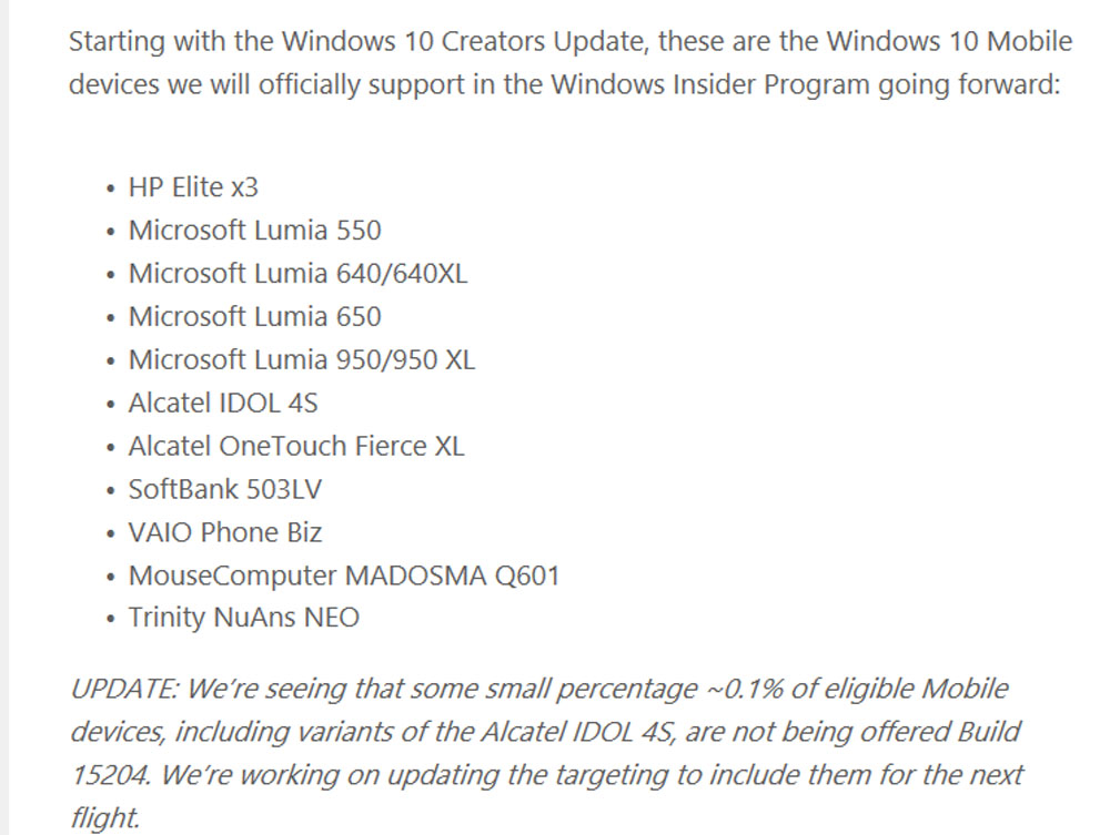 Windows 10 MobileCreators Updateȍ~́AAbvf[głX}[gtHĂiMicrosoft̃uO]ځj