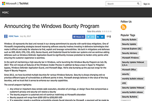 Windows Bounty Program