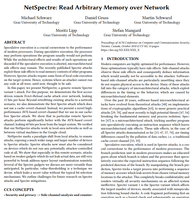 uNetSpectreFRead Arbitrary Memory over NetworkviPDFj