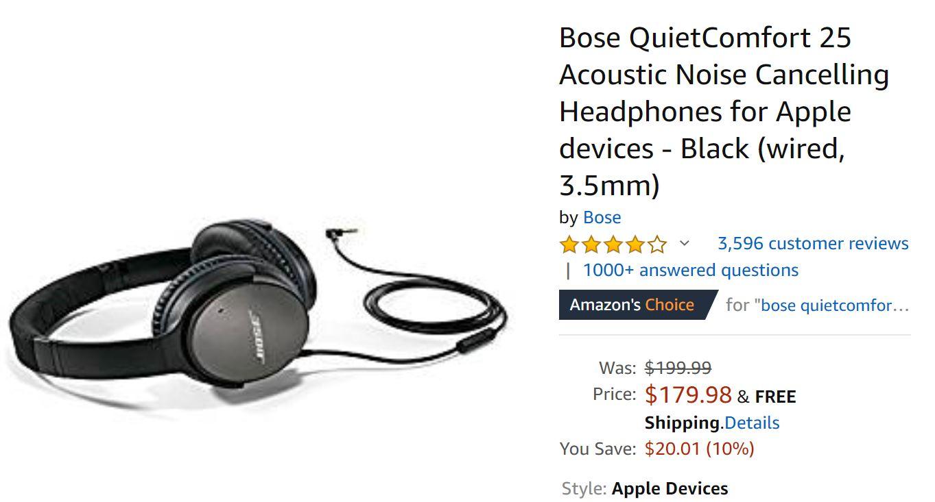  uQuietComfort 25 Acoustic Noise Cancelling Headphones - Apple devicesv