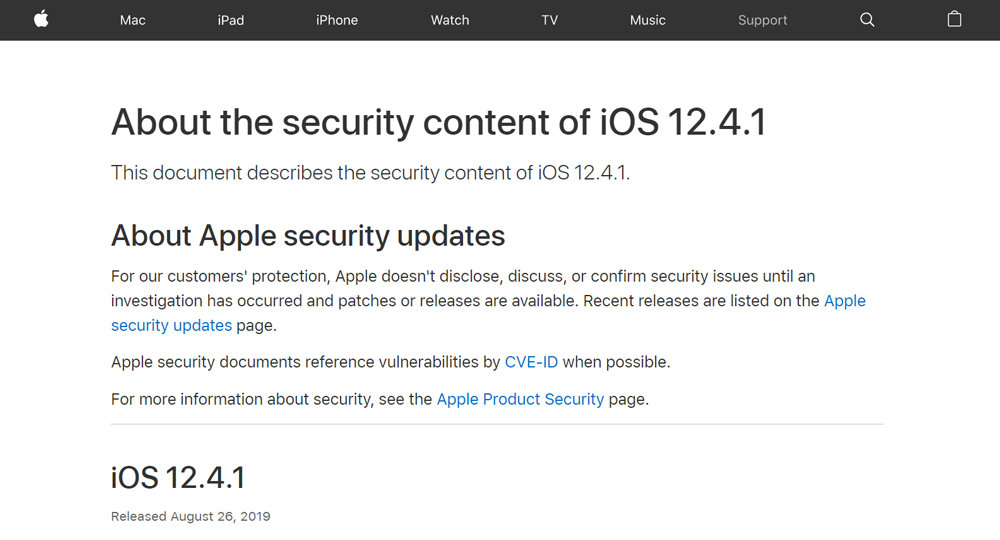 iOS 12.4.1̃ZLeBɂċLApplẽuO