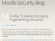 「Firefox 72」公開、Web上の「指紋採集」を阻止