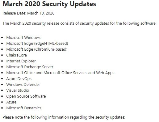 ioTFRelease NotesbMarch 2020 Security Updatesj