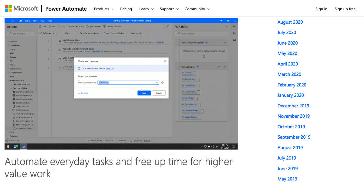 Automate tasks with Power Automate Desktop for Windows 10—no additional costbPower Automate Blog