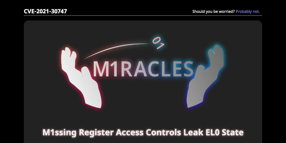 M1RACLES: M1ssing Register Access Controls Leak EL0 State
