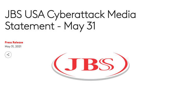 JBS USA Cyberattack Media Statement